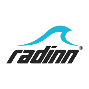 Raginn Logo in Black with a blue wave on top