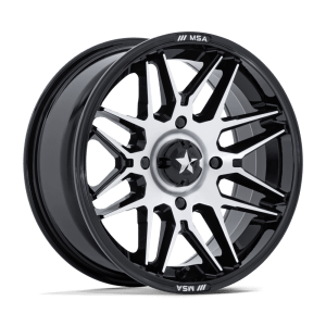 MSA Radar UTV Rims 15" 5-bolt (Gloss Black w/ Machined Face)